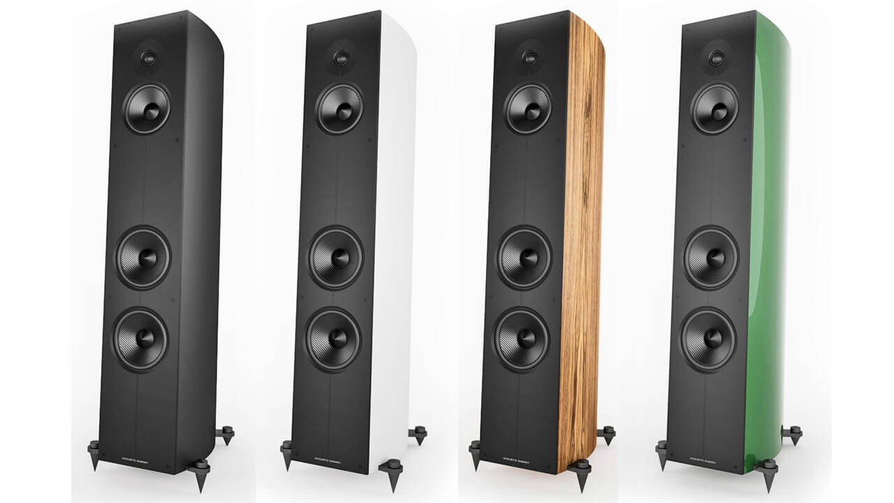 Acoustic Energy Corinium Loudspeakers in Black, White, Wood, Green