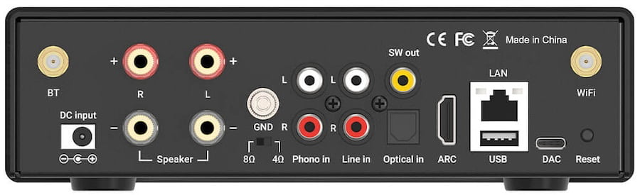 Arylic H50 Network Amplifier Rear