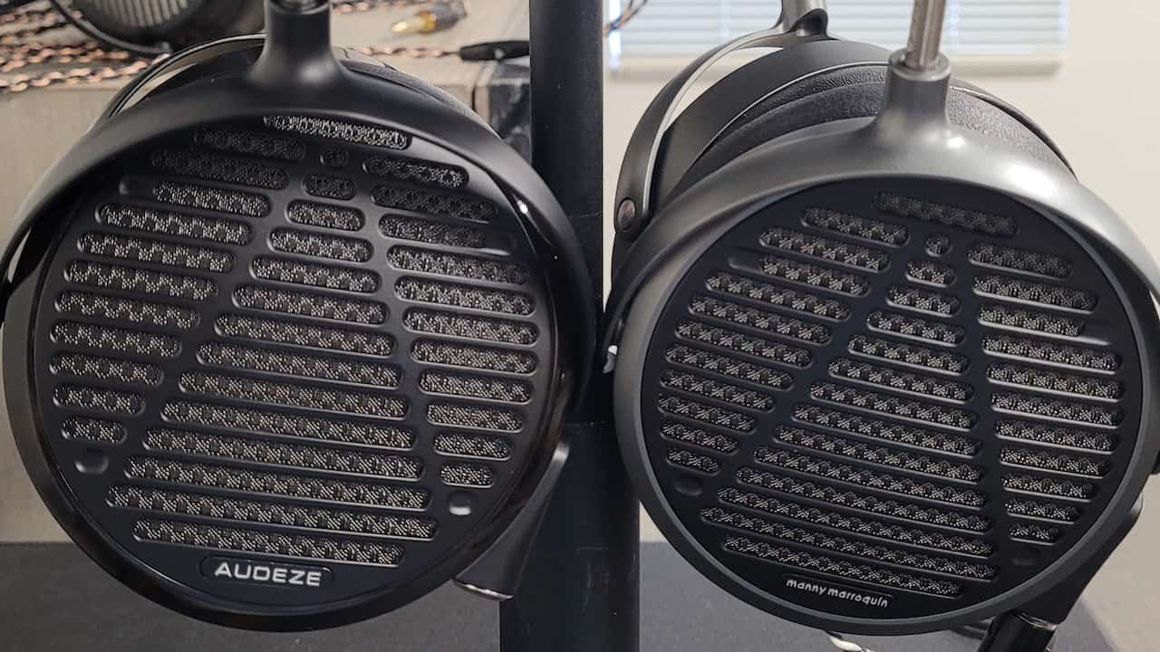 Audeze LCD-5 vs Audeze MM-500 Headphone Earcups side by side