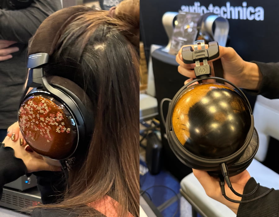 Audio-Technica ATH-W2022 (left) and ATH-AWKG (right) Closed-back Headphones at CanJam SoCal 2023