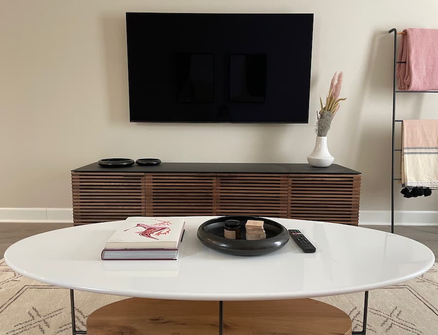 BDI Corridor 8173 Low Profile Media Console Lifestyle Front