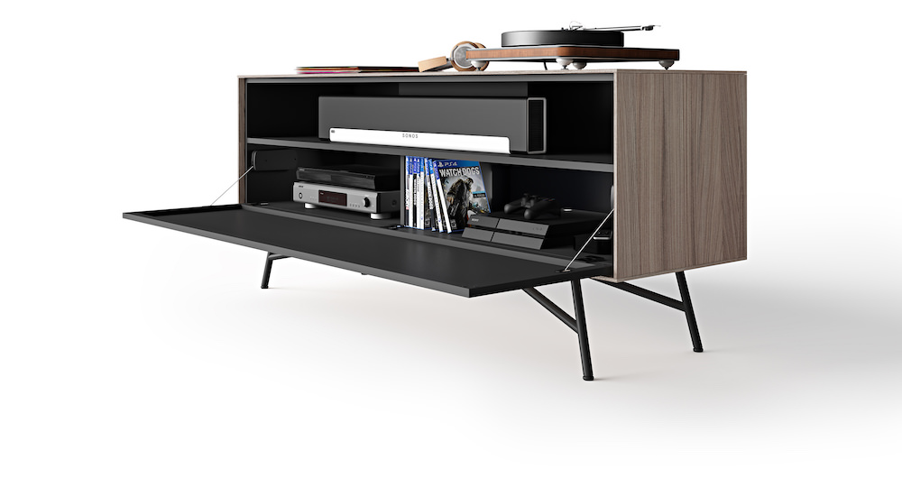 BDI Sector 7527 Media Console Open Angle (Strata)