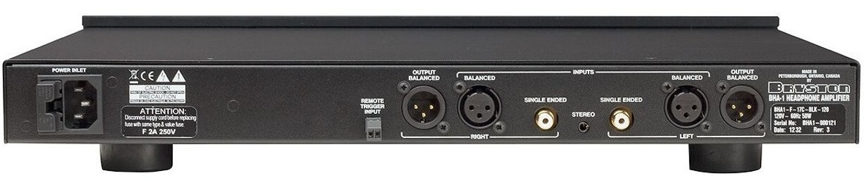 Bryston BHA-1 Headphone Amplifier Black Rear