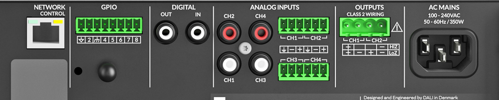 Dali Phantom AMP-2500 DSP Connections Close-up