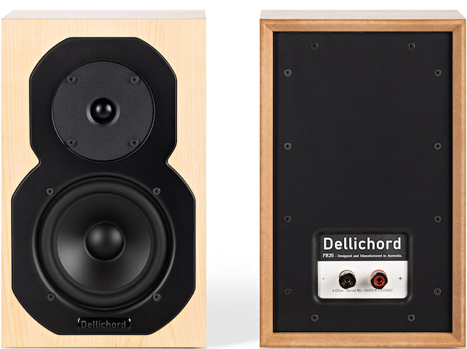 Dellichord FR35 Bookshelf Speakers Front and Back