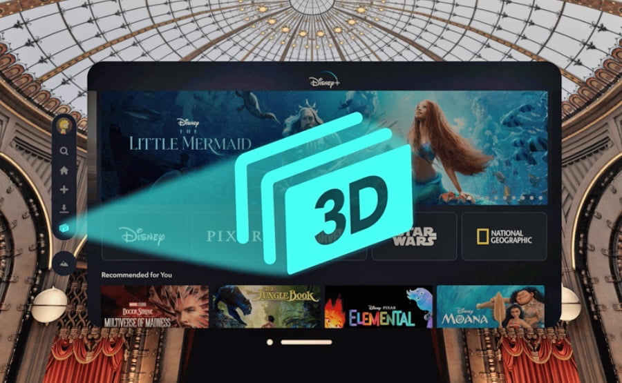 Disney+ 3D Shows on Apple Vision Pro Headset