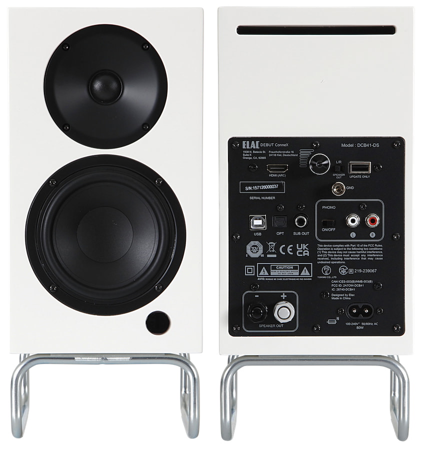 ELAC Debut ConneX Adsum Speakers Front and Back