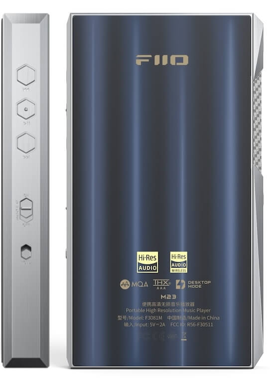 FiiO M23 DAP Silver Back and Side Views