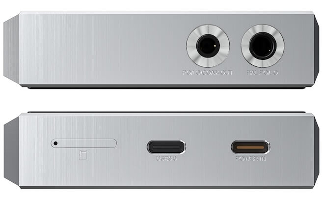 FiiO M23 DAP Silver Top and Bottom Inputs