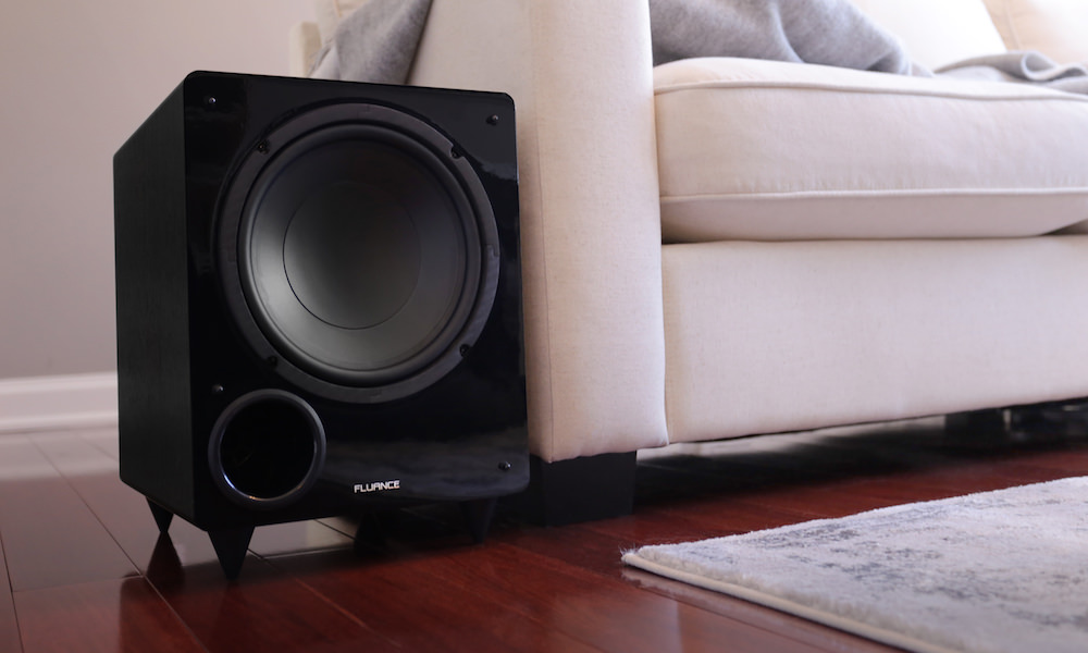 Fluance DB10 Subwoofer by couch