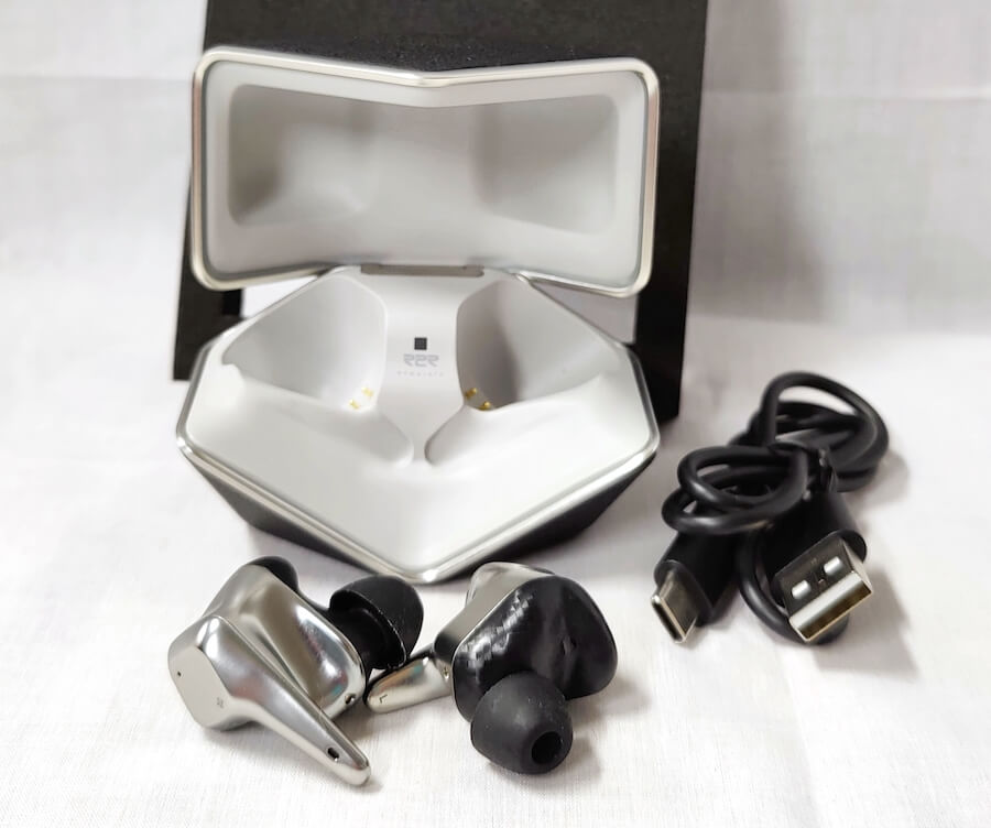 HiFiMAN SVANAR Wireless Earbuds with Charging Case and cable