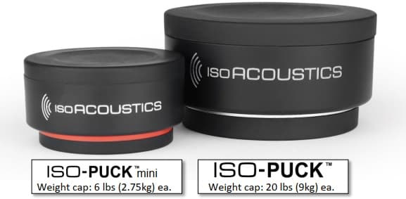 IsoAcoustics ISO-PUCK mini compared to ISO-PUCK