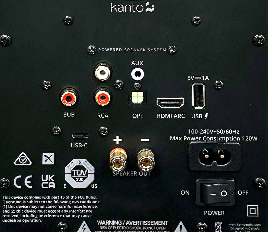 Kanto Ren Rear Panel Inputs