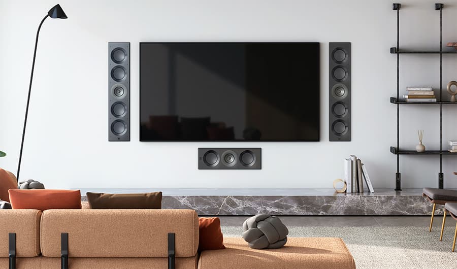 KEF Ci5160REFM-THX and Ci3160REFM-THX in-wall LCR speaker system lifestyle