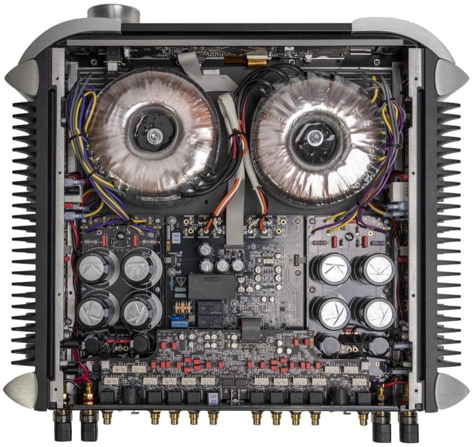 Inside top view of Moon Audio 641 Integrated Amplifier