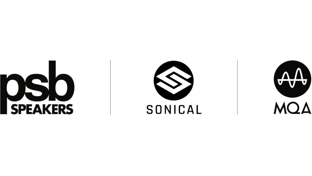 Logos for PSB Speakers, Sonical and MQA