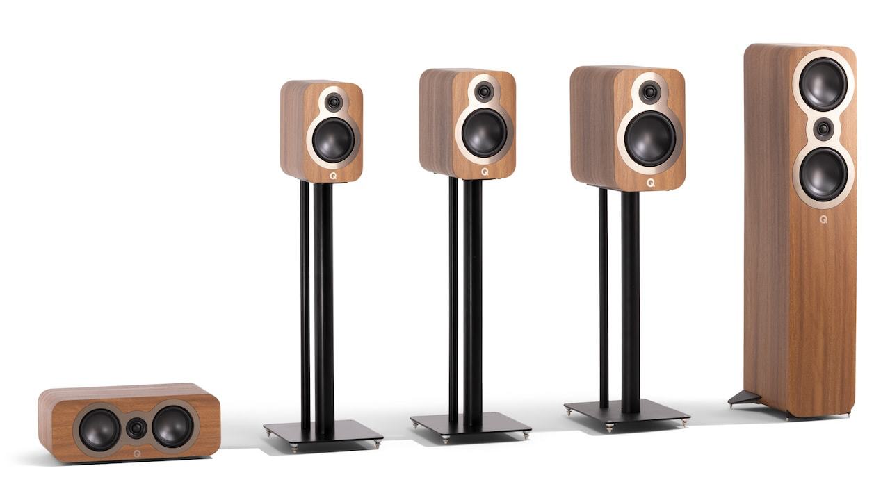 Q Acoustics 3000c loudspeaker series in new pin oak finish