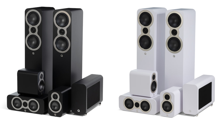 Q Acoustics 3000c Series 5.1 Speaker System for Home Theater in Satin Black and Satin White