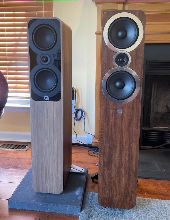 Q Acoustics 5040 vs. 3050i Floorstanding Loudspeakers Front