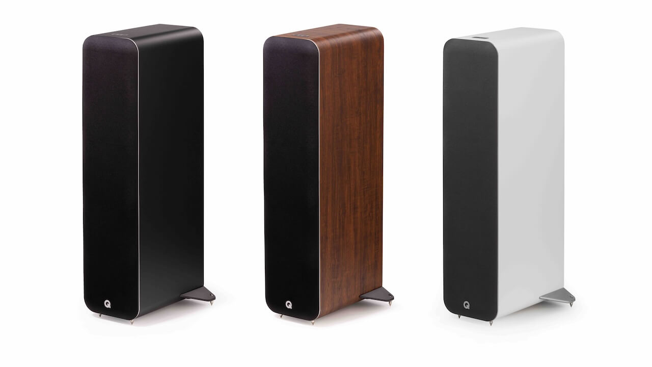Q Acoustics M40 Micro Tower Wireless Speakers in Black, Walnut and White