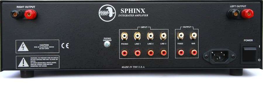 Rogue Audio Sphinx Integrated Amplifier v3 Rear