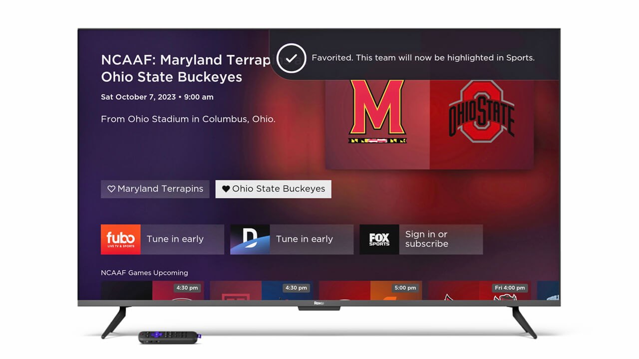 Roku Sports Favoriting 1