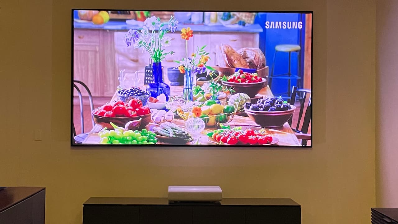 Samsung The Premiere LSP9T UST Projector In Showroom