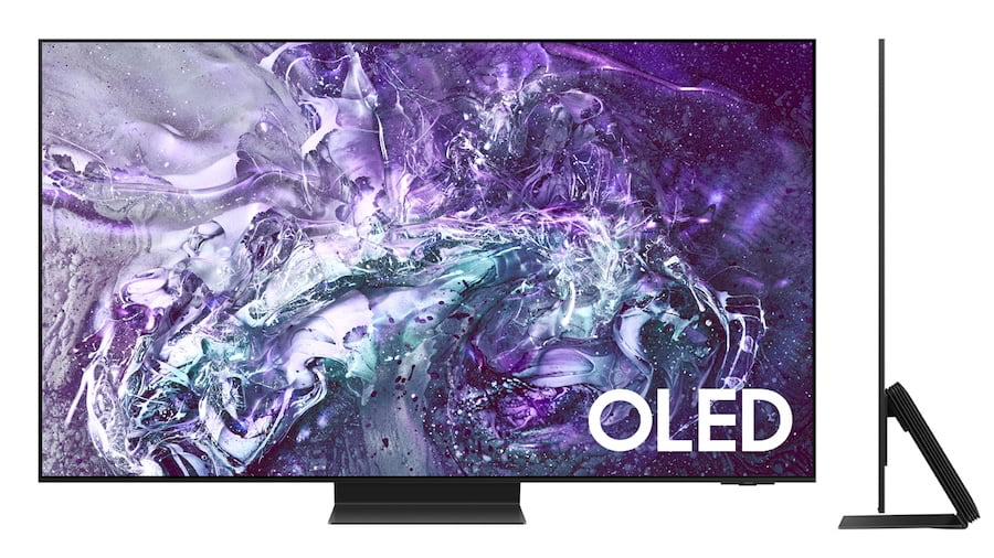 Samsung S95D QD-OLED TV Front and Side Views