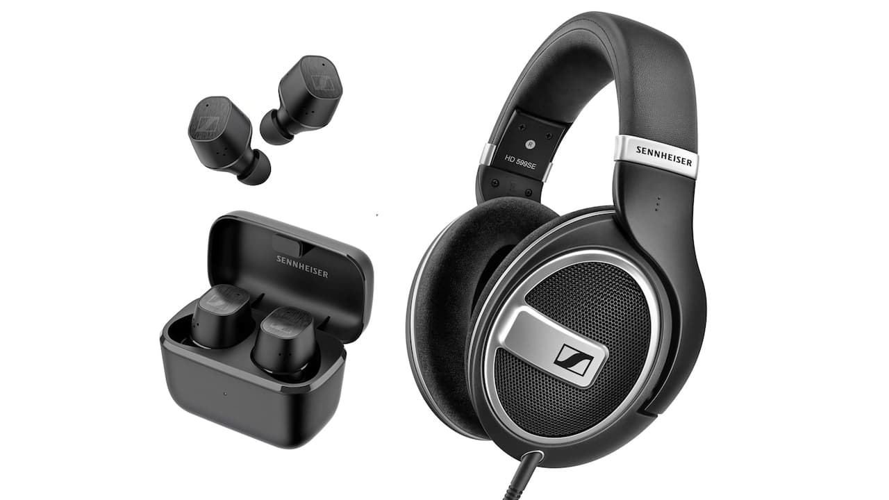 Sennheiser CX Plus SE Wireless Earbuds and HD 599 SE Wired Headphones Black