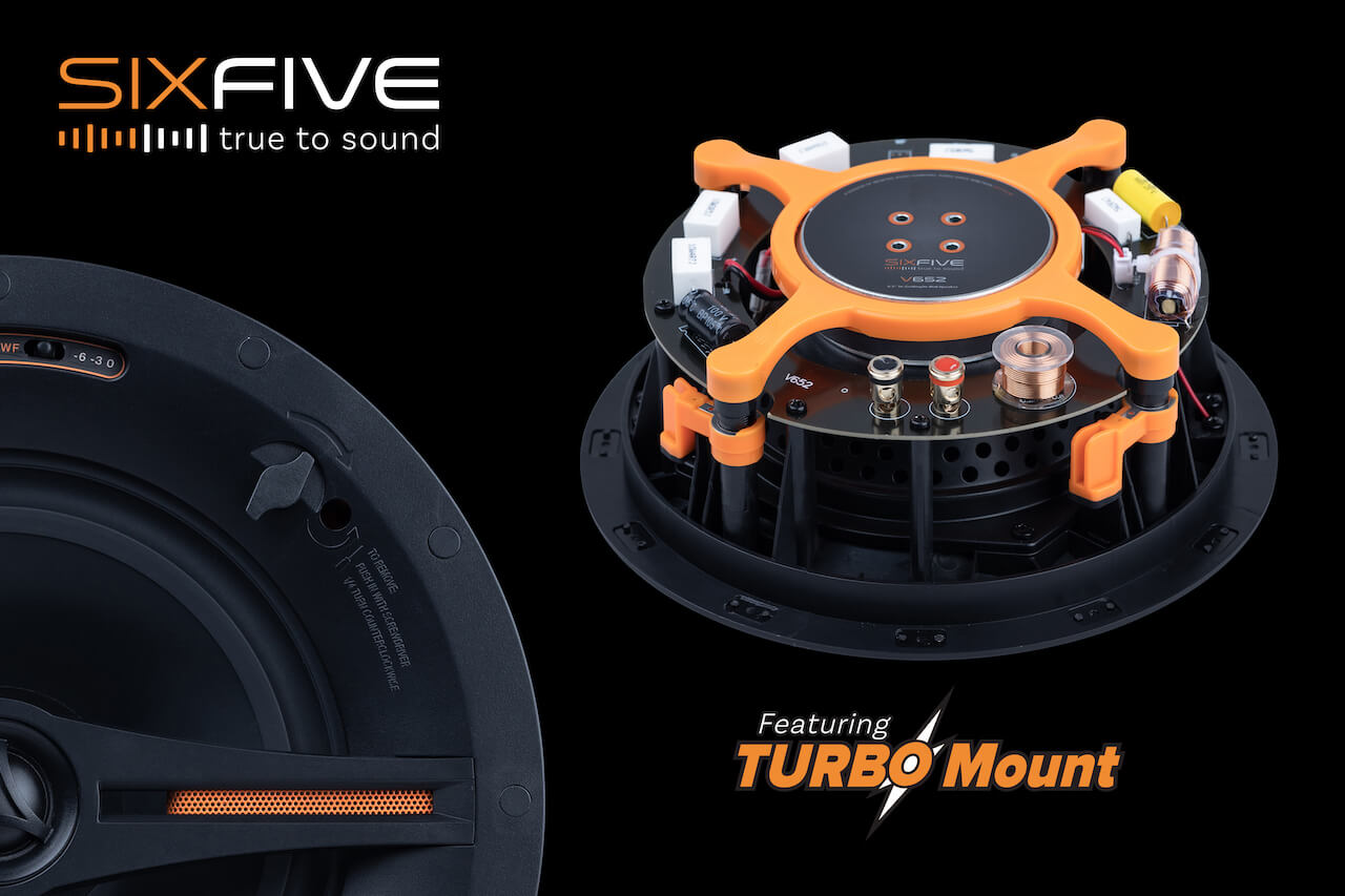 SIXFIVE In-ceiling speaker with Turbo Mount Technology