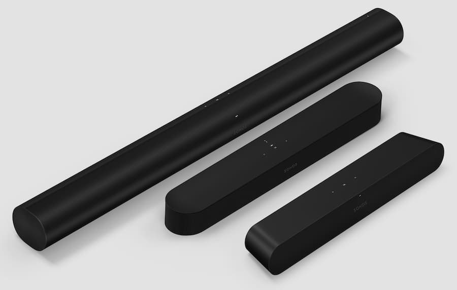 Sonos Ray, Sonos Beam 2 and Sonos Arc Soundbars Black