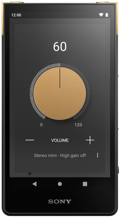 Sony Walkman NW-ZX707 portable DAP front UI volume