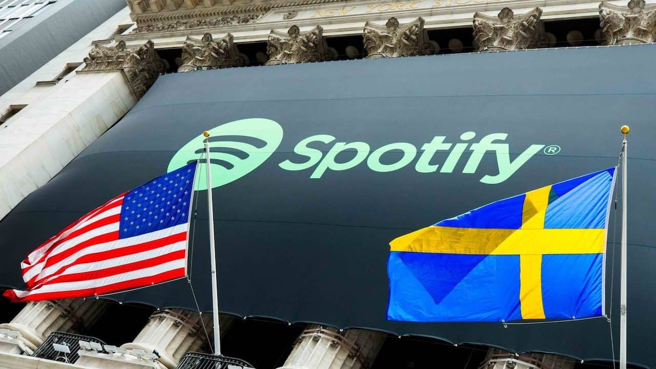 Spotify Banner at the NYSE on 2018-04-02