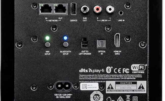 Rear panel of SVS Prime Wireless Pro Speakers