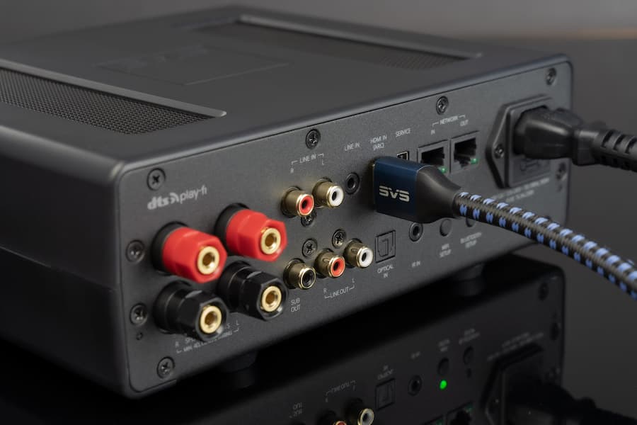 SVS SoundPath HDMI Cable Connected to SoundBase ARC port rear