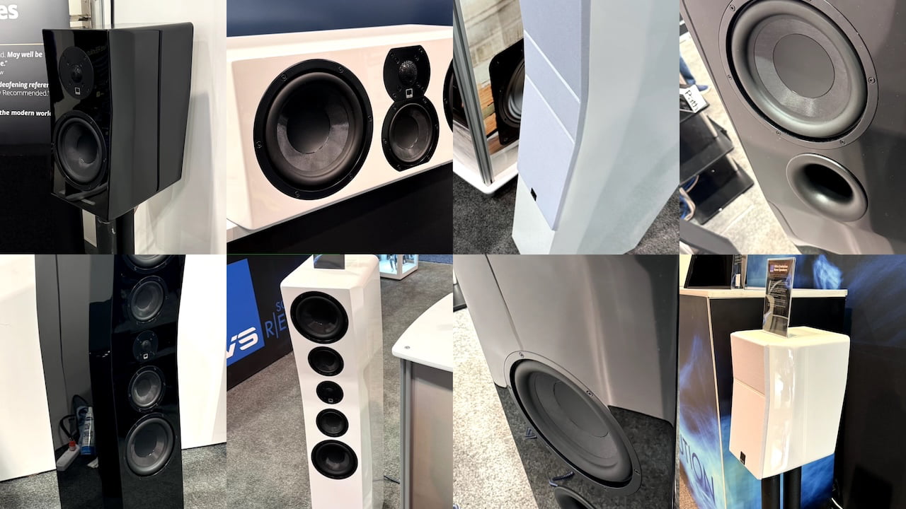 SVS Ultra Evolution Loudpeakers at CES 2024 in black and white