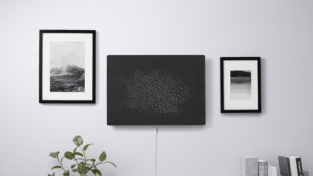 Symfonisk Picture Frame WiFi Sonos Wireless Speaker in black on the wall