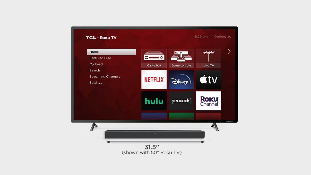 TCL Roku TV Wireless Sound Bar with 50-inch TV