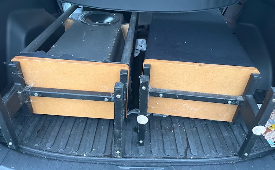 Vandersteen 2c Loudspeakers loaded in the trunk