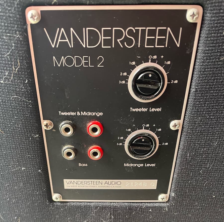 Vandersteen 2c Rear Inputs and Controls