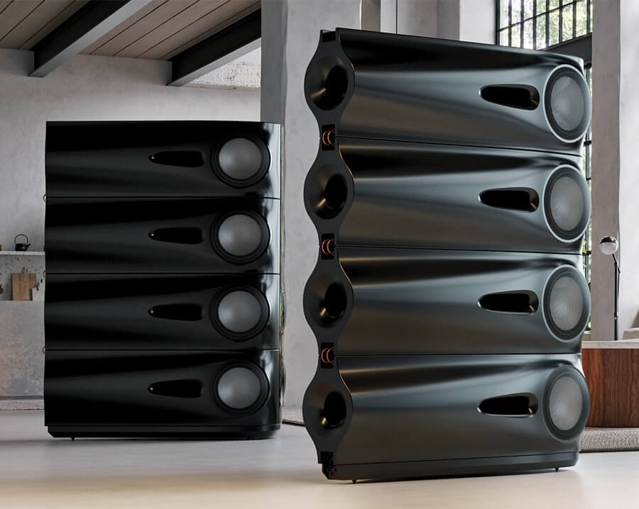 Vivid Audio Moya M1 Loudspeakers Side and Rear View Lifestyle