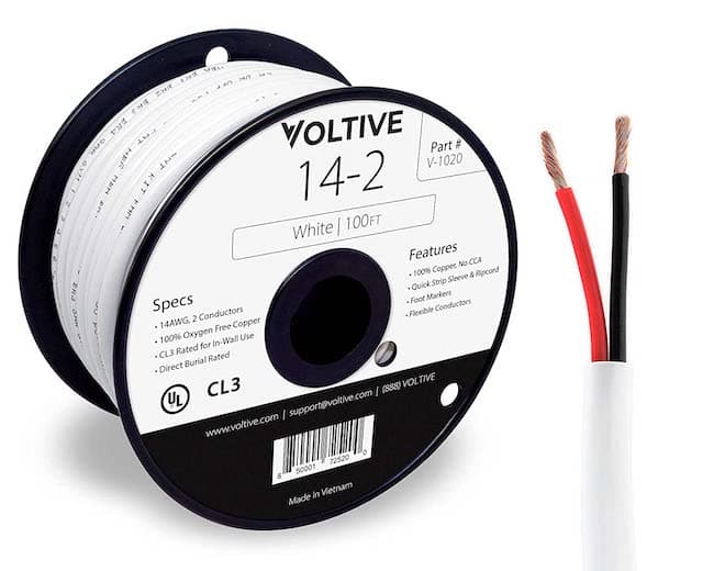 Voltive 14AWG CL3 Speaker Wire 100ft